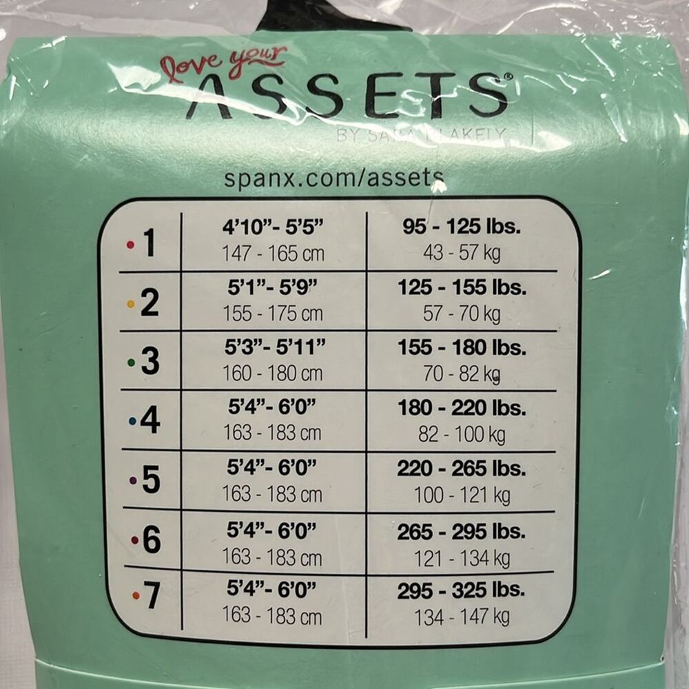 SPANX Assets Shaping Tights Textured Wish Bone Black Size 3 Flattens Smoothes - Picture 6 of 7